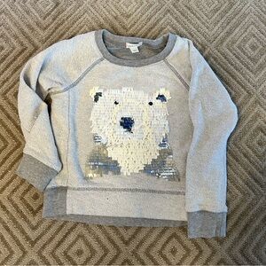 Crewcuts Gray Sequin Polar Bear Sweatshirt